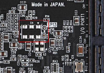 SX-Card6ハンダ面予備発振器エリア