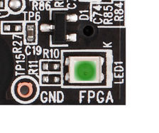 FPGAが正しくコンフィグされている状態　LED=緑